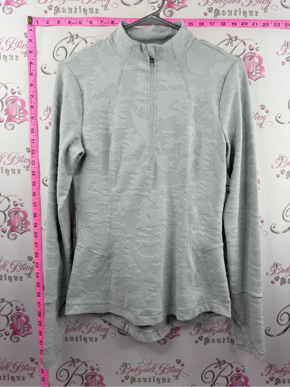 SPYDER sweater stretchy soft camo Gray Quarter-Zip Textured Pullover Sweater